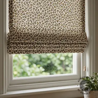 Decoration fabric Linenlook Leopard animal small