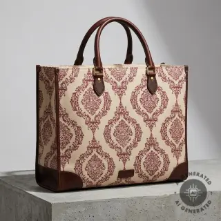 Decoration fabric Linenlook Baroque damask charm wine