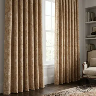 Decoration fabric Linenlook Bloomy art craft yellow