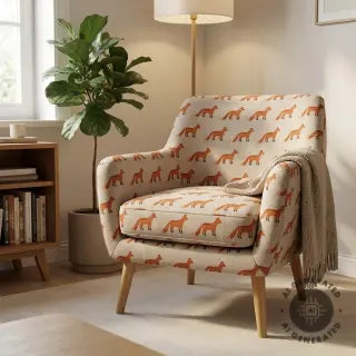 Decoration fabric Linenlook Fox parade line
