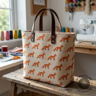 Decoration fabric Linenlook Fox parade line