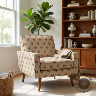 Decoration fabric Linenlook Night owl nap