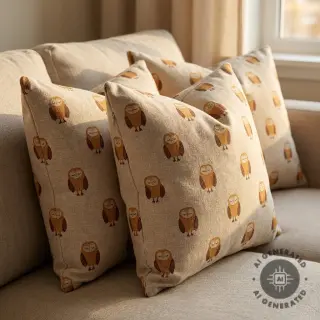Decoration fabric Linenlook Night owl nap