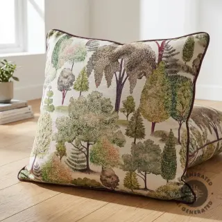 Decoration fabric Linenlook Wandering tree wood digital print