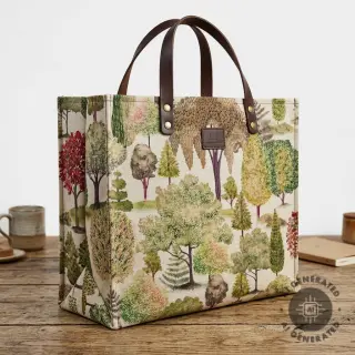 Decoration fabric Linenlook Wandering tree wood digital print