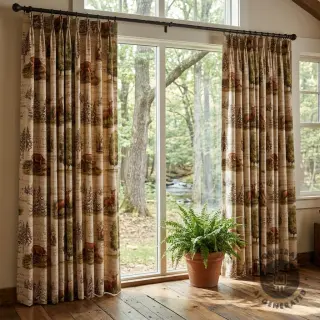 Decoration fabric Linenlook Forest deer song digital print
