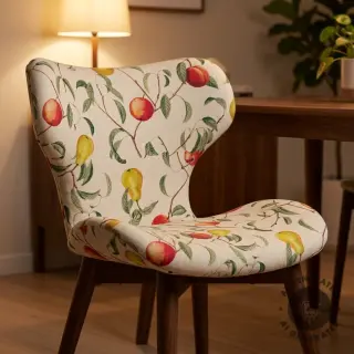 Decoration fabric Linenlook Apple pear branch digital print
