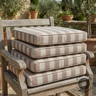 Decoration fabric Linenlook Joyful basic stripe taupe
