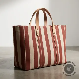 Decoration fabric Linenlook Joyful basic stripe terra