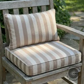Decoration fabric Linenlook Joyful basic stripe taupe