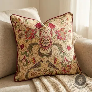 Decoration fabric GOBELIN premium Ornate art craft beige