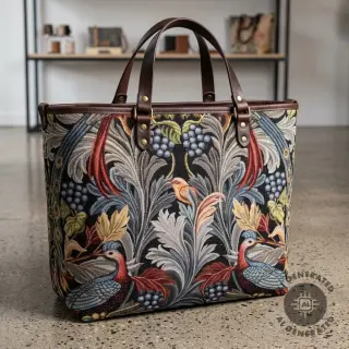 Decoration fabric GOBELIN premium Leafy paradise bird