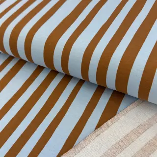 Sweat fabric Stripes by JENNIFER BOURON blue brown ORGANIC