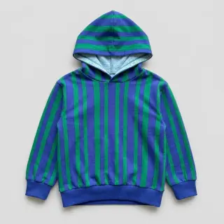 Sweat fabric Stripes by JENNIFER BOURON blue green ORGANIC