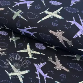 Jersey Airplanes navy digital print