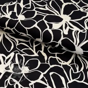 Cotton fabric SATIN Magnolia NERIDA HANSEN black