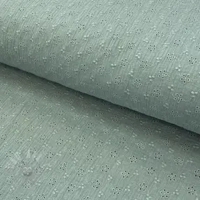 Double gauze/muslin Embroidery 2 green