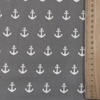 Cotton fabric Anchors grey