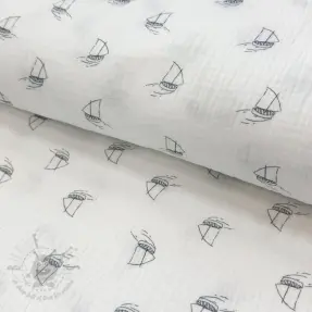 Double gauze/muslin Boats white