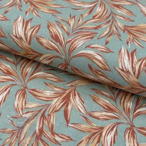Linen viscose WASHED Leaves old green
