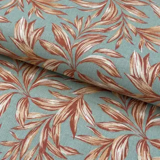 Linen viscose WASHED Leaves old green
