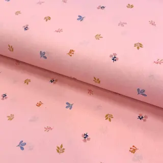 Cotton fabric Giraffe with flowers FIELD rose ORGANIC