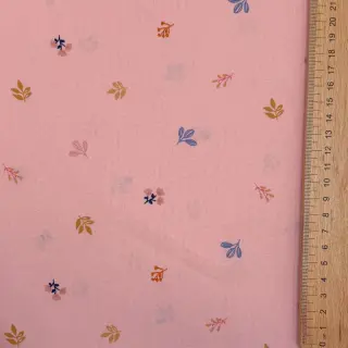 Cotton fabric Giraffe with flowers FIELD rose ORGANIC
