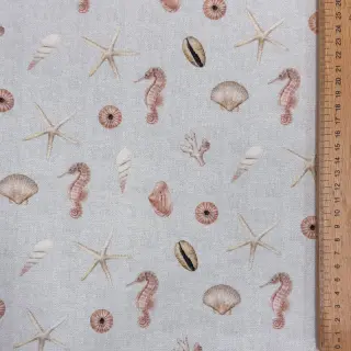 Decoration fabric Shells linen ecru digital print