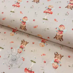 Cotton fabric Sweet elf light sand digital print