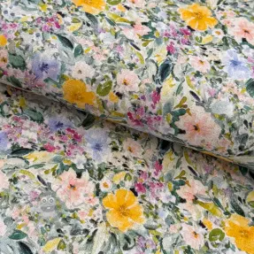 Linen viscose CREPE Flowers Simi digital print