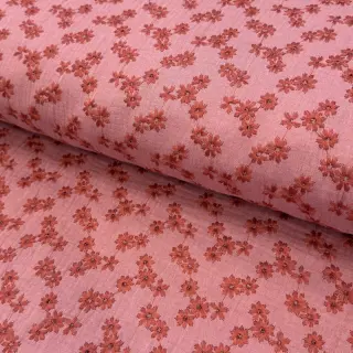 Double gauze/muslin EMBROIDERY Tossed flowers blush