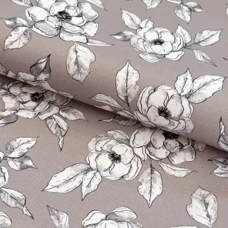 Decoration fabric Flowers taupe digital print