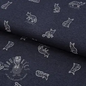 Jersey Hidden foxie indigo melange