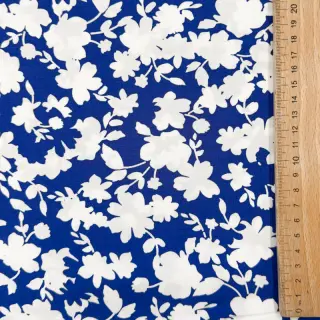 Viscose STRETCH Flowers cobalt
