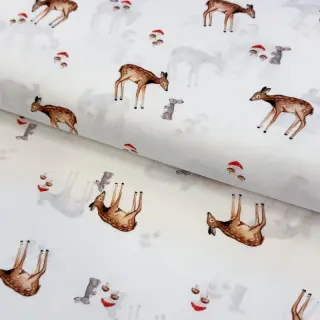 Cotton fabric Doe white digital print