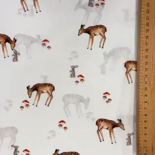 Cotton fabric Doe white digital print
