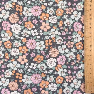 Cotton fabric Flowers navy ORGANIC