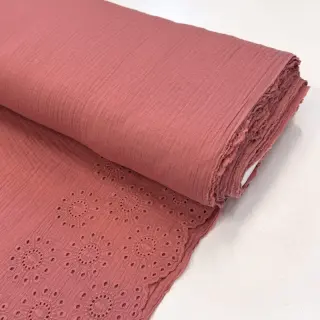 Double gauze/muslin 1-side border blush