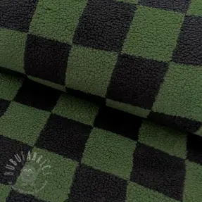 Coat fabric TEDDY JACQUARD Checks anthracite