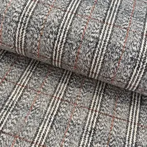Coat fabric Checks ecru