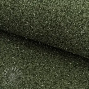 Coat fabric BOUCLE LUREX dark green