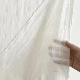 Cotton fabric VOILE DOBBY off white