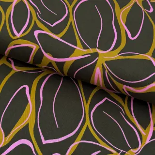 Viscose ROSELLA STRETCH Abstract flow dark green