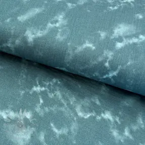 Double gauze/muslin TIE DYE dark cyan