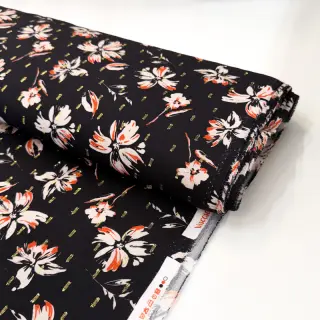 Viscose LUREX Flowers black
