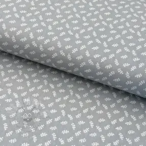 Cotton fabric Leaves light grey
