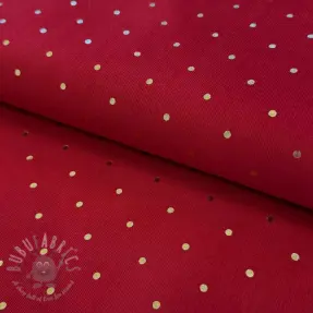 Fine corduroy FOIL GOLD Dot red