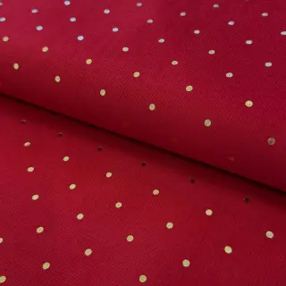 Fine corduroy FOIL GOLD Dot red