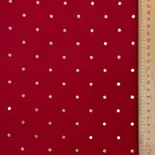 Fine corduroy FOIL GOLD Dot red