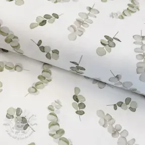 Decoration fabric Eucalyptus white green digital print